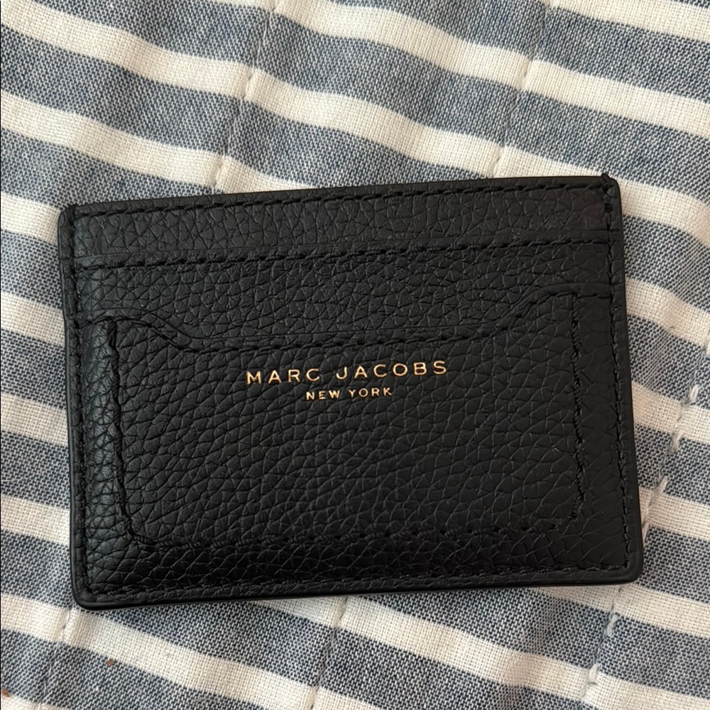 Marc Jacobs Black Key Card Holder Textured Leather